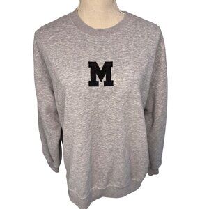 Commense Series Of Minimalism Gray Sweatshirt Black Embroidered S Logo Casual St